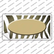 Gold White Zebra Oval Oil Rubbed Novelty Sticker Decal