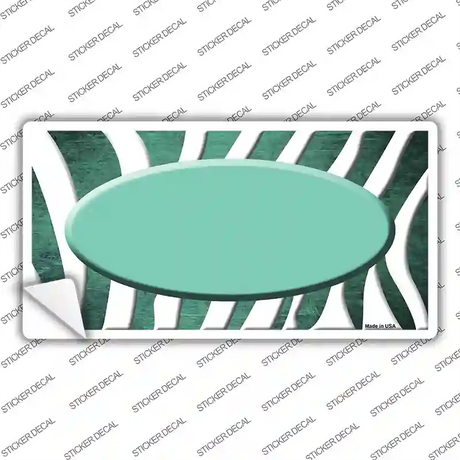 Mint White Zebra Oval Oil Rubbed Novelty Sticker Decal
