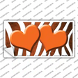 Orange White Zebra Hearts Oil Rubbed Novelty Sticker Decal