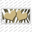 Gold White Zebra Hearts Oil Rubbed Novelty Sticker Decal