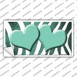 Mint White Zebra Hearts Oil Rubbed Novelty Sticker Decal
