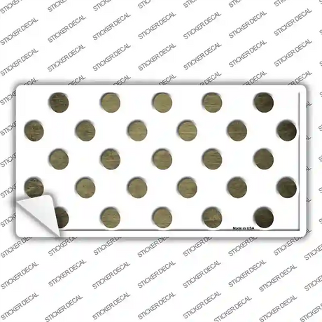 Gold White Dots Oil Rubbed Novelty Sticker Decal