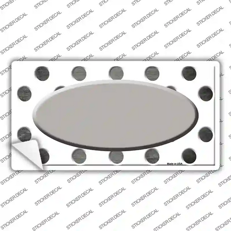 Gray White Dots Oval Oil Rubbed Novelty Sticker Decal