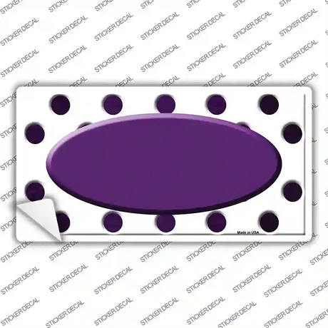 Purple White Dots Oval Oil Rubbed Novelty Sticker Decal