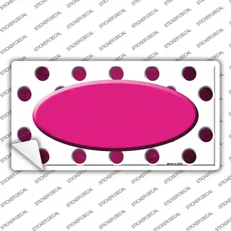 Pink White Dots Oval Oil Rubbed Novelty Sticker Decal