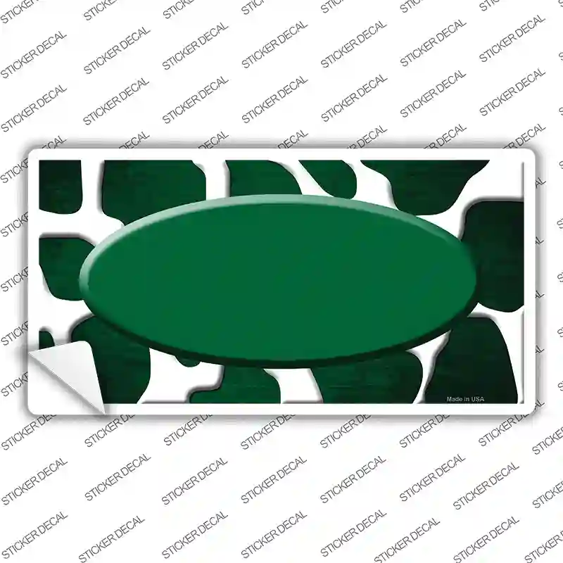 Green White Oval Giraffe Oil Rubbed Novelty Sticker Decal