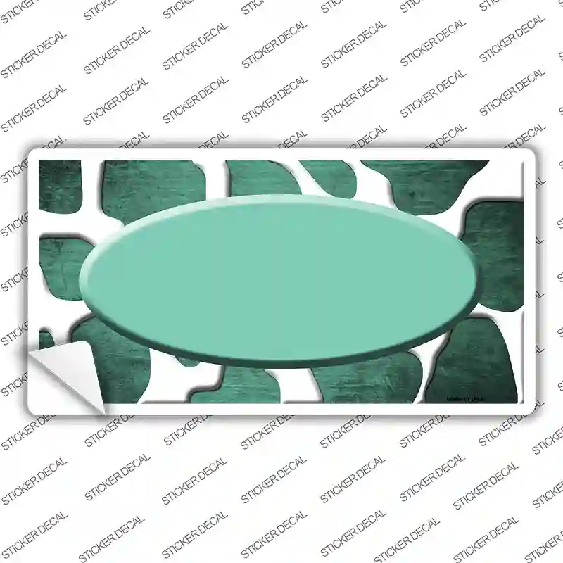 Mint White Oval Giraffe Oil Rubbed Novelty Sticker Decal