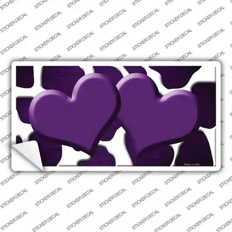 Purple White Hearts Giraffe Oil Rubbed Novelty Sticker Decal