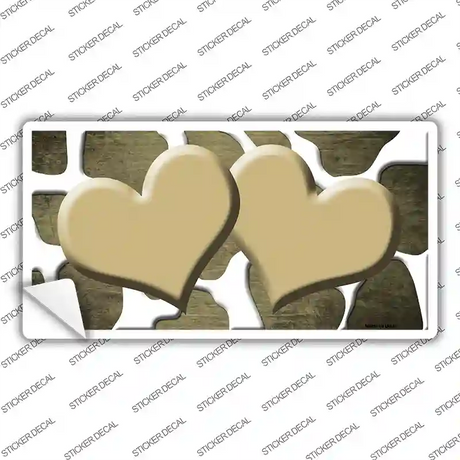 Gold White Hearts Giraffe Oil Rubbed Novelty Sticker Decal
