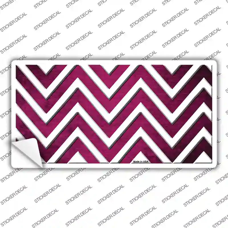 Pink White Chevron Oil Rubbed Novelty Sticker Decal