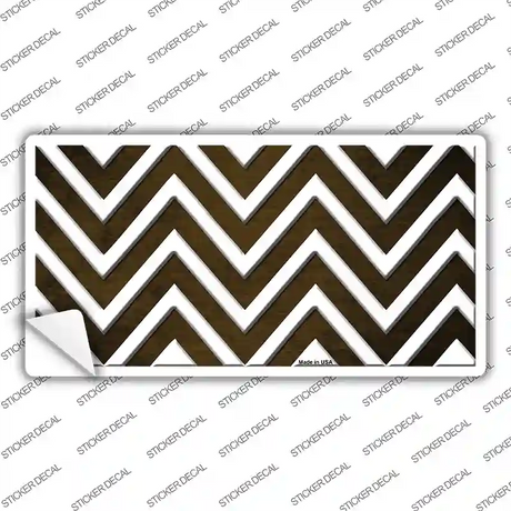 Brown White Chevron Oil Rubbed Novelty Sticker Decal