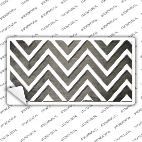 Tan White Chevron Oil Rubbed Novelty Sticker Decal