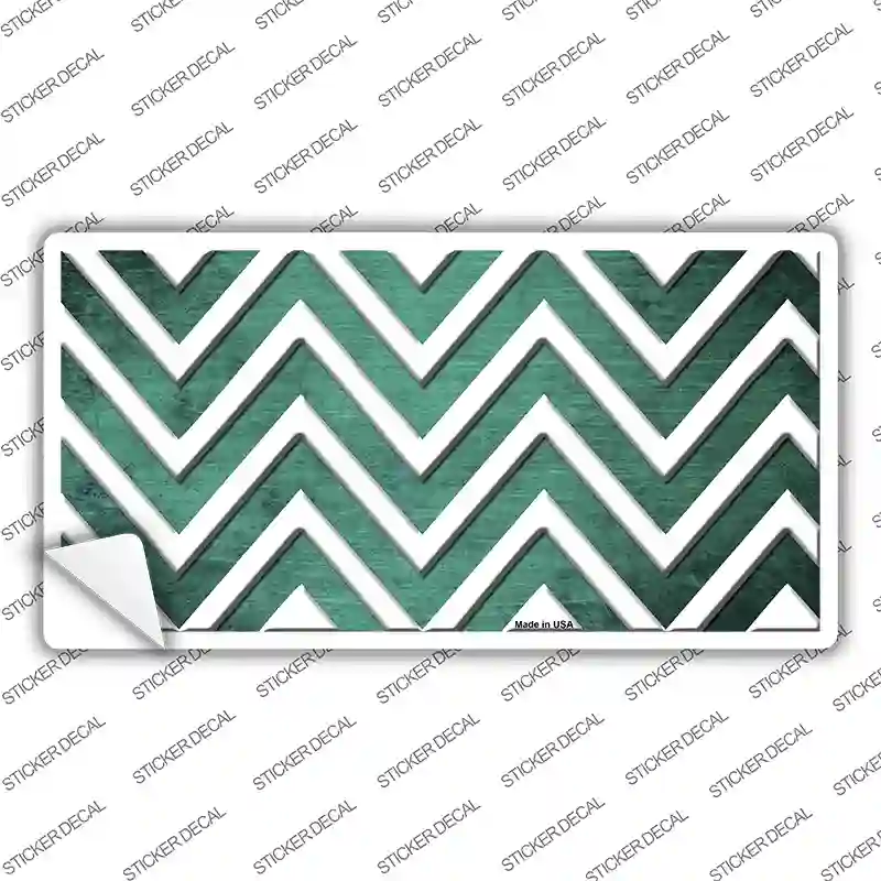 Mint White Chevron Oil Rubbed Novelty Sticker Decal