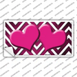 Pink White Hearts Chevron Oil Rubbed Novelty Sticker Decal