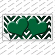 Green White Hearts Chevron Oil Rubbed Novelty Sticker Decal