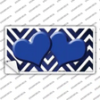 Blue White Hearts Chevron Oil Rubbed Novelty Sticker Decal