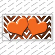 Orange White Hearts Chevron Oil Rubbed Novelty Sticker Decal