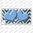Light Blue White Hearts Chevron Oil Rubbed Novelty Sticker Decal