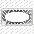 Black White Chevron Scallop Oil Rubbed Novelty Sticker Decal