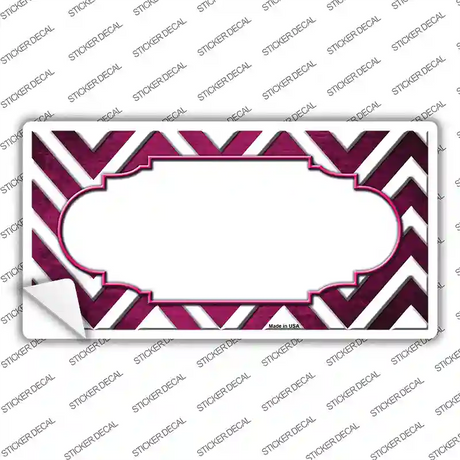 Pink White Chevron Scallop Oil Rubbed Novelty Sticker Decal