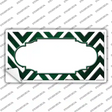 Green White Chevron Scallop Oil Rubbed Novelty Sticker Decal