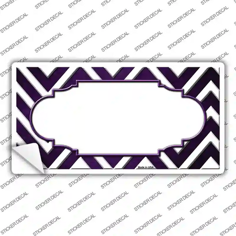 Purple White Chevron Scallop Oil Rubbed Novelty Sticker Decal