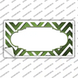 Lime Green White Chevron Scallop Oil Rubbed Novelty Sticker Decal