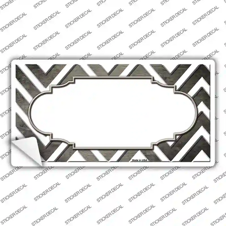 Tan White Chevron Scallop Oil Rubbed Novelty Sticker Decal