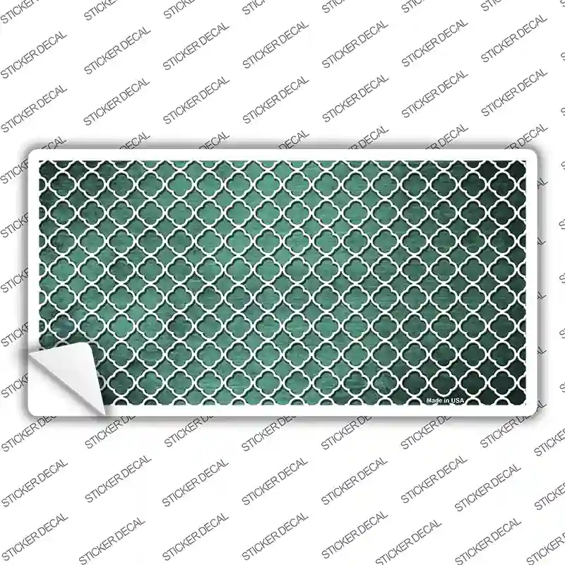 Mint White Quatrefoil Oil Rubbed Novelty Sticker Decal