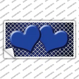 Blue White Quatrefoil Hearts Oil Rubbed Novelty Sticker Decal