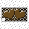 Brown White Quatrefoil Hearts Oil Rubbed Novelty Sticker Decal
