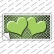 Lime Green White Quatrefoil Hearts Oil Rubbed Novelty Sticker Decal