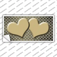 Gold White Quatrefoil Hearts Oil Rubbed Novelty Sticker Decal