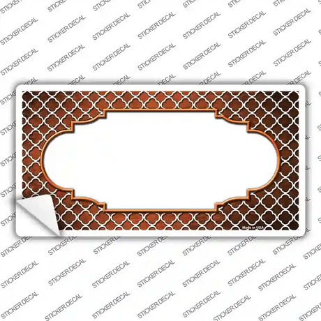Orange White Quatrefoil Scallop Oil Rubbed Novelty Sticker Decal