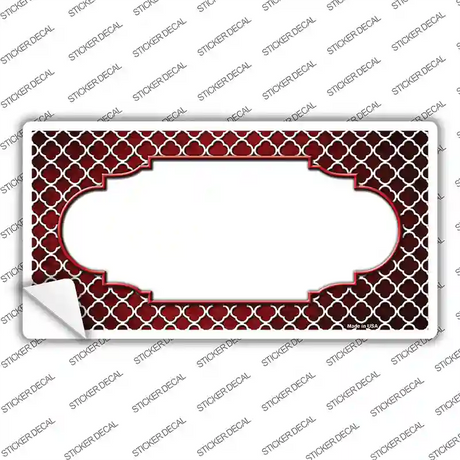 Red White Quatrefoil Scallop Oil Rubbed Novelty Sticker Decal