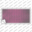 Pink White Small Chevron Oil Rubbed Novelty Sticker Decal