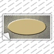 Gold White Small Chevron Oval Oil Rubbed Novelty Sticker Decal