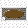 Brown White Small Chevron Oval Oil Rubbed Novelty Sticker Decal