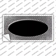 Black White Small Chevron Oval Oil Rubbed Novelty Sticker Decal