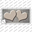 Tan White Small Chevron Hearts Oil Rubbed Novelty Sticker Decal