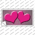 Pink White Small Chevron Hearts Oil Rubbed Novelty Sticker Decal