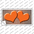 Orange White Small Chevron Hearts Oil Rubbed Novelty Sticker Decal