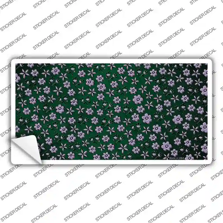 Green Purple Flowers Oil Rubbed Novelty Sticker Decal