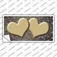 Gold Purple Flowers Hearts Oil Rubbed Novelty Sticker Decal