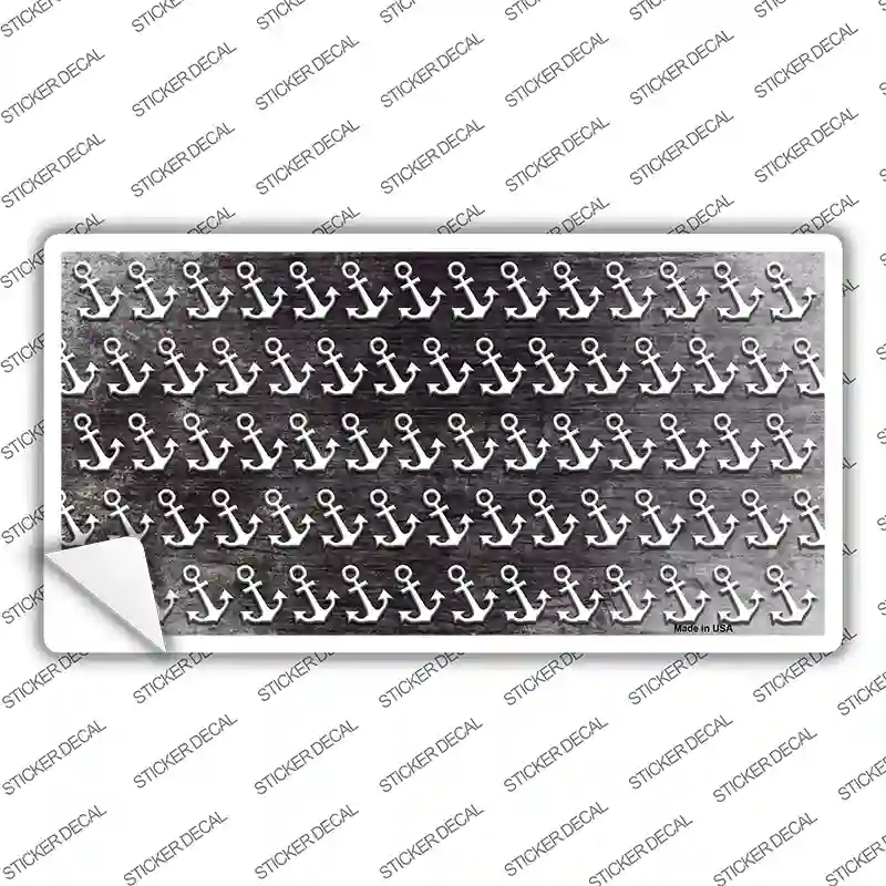 Black White Anchor Oil Rubbed Novelty Sticker Decal