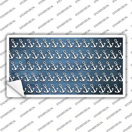 Light Blue White Anchor Oil Rubbed Novelty Sticker Decal