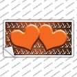 Orange White Anchor Hearts Oil Rubbed Novelty Sticker Decal