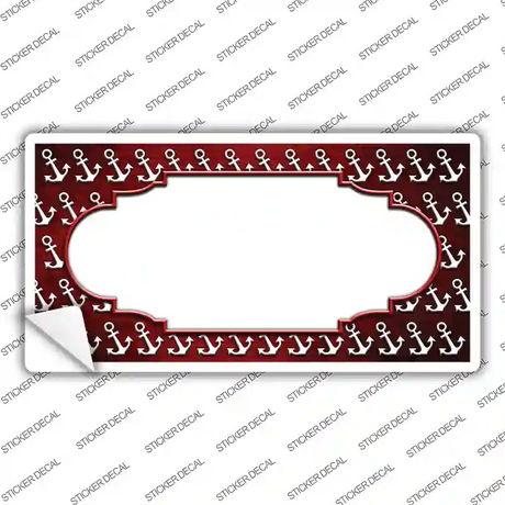 Red White Anchor Scallop Oil Rubbed Novelty Sticker Decal