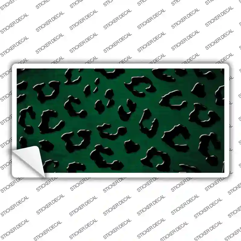 Green Black Cheetah Oil Rubbed Novelty Sticker Decal