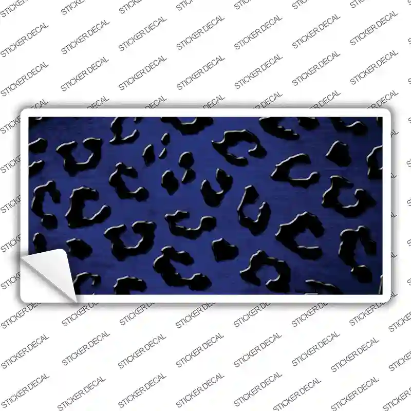Blue Black Cheetah Oil Rubbed Novelty Sticker Decal